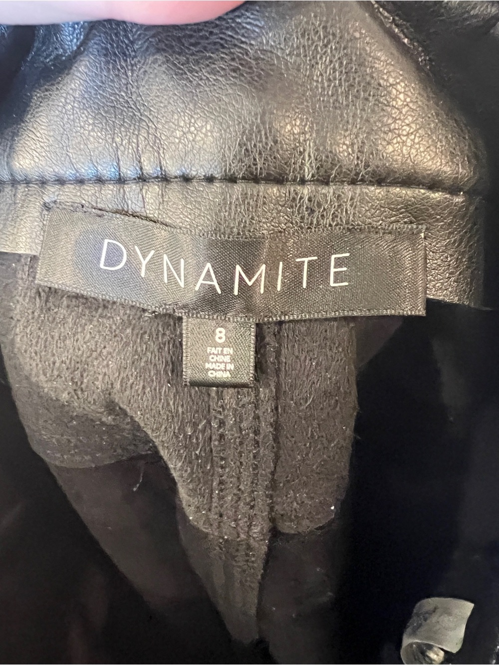 Dynamite Black Faux Leather Straight Leg Pants Size 8 - Picture 2 of 6